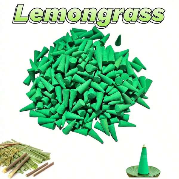 36/75/125 piezas Conos de incienso de hierba de limón, adecuados para meditación y yoga - Conos de incienso con aroma a hierba de limón, ideales para decoración del hogar, viajes y uso en la oficina, aromaterapia de yoga y relajación, apariencia natural del incienso que admite dropshipping