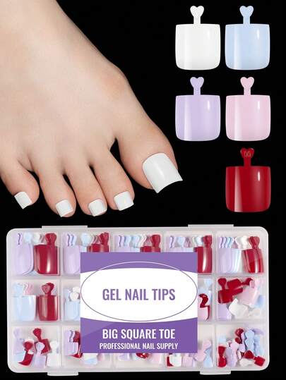 160pcs Press On Nails Full Cover Acrylic False Nails - Mixed Solid Colors, Short Square Shape, Glossy Finish With Reusable Organizer Tray For DIY Daily, Work, Study, Party - Women, Sturdy Nails, Manicure, Decorative Nails