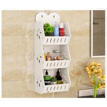 1 pezzo Mensola da parete per il bagno senza foratura per gel doccia e cosmetici, organizer a due ripiani con ganci, accessori per il bagno - Multicolore - Visualizzare 3