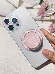 Soporte magnético para teléfono con patrón de concha de colores, pegatina de soporte de teléfono con textura de concha brillante, diseño creativo