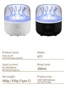 USB Powered Octopus Jellyfish Aroma Diffuser With Color Lights - Fragrance-Free, ABS Material, 36V And Below, Ideal For Home Decor And Relaxation, Home Air Quality | Soothing Lights | Small Humidifier