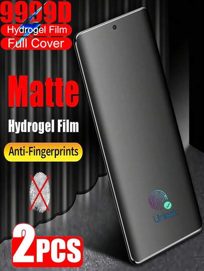 2Pcs Matte Hydrogel Soft Film Compatible With Samsung Galaxy S23 S22 S25 S24 Ultra/Compatible With Huawei Redmi Note 14 13 Pro+ 4g 5g/Honor/Realme/OPPO/VIVO/OnePlus Anti Glare, Anti Fingerprint, And Eye Protection Explosion Proof And Scratch Resistant Mobile Phone Screen Protector Film Non Glass Screen Protection Essentials, Applicable To Daily Shield, Office, Home Phone Accessories Waterproof Shockproof Anti-Fall Anti-Fall Full Cover