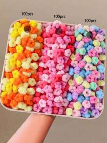 300pcs/Pack Mixed Color Hair Ties, High Elasticity & Non-Damaging Hair Bands