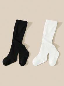 1/2 piezas Medias de unicolor para niñas/bebés/infantes, Mallas clásicas y versátiles, suaves y cómodas, aptas para uso diario o como regalo de vacaciones, color y estilo aleatorios