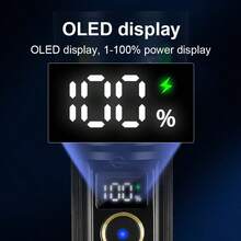 便携式 30W LED 手电筒大功率超远距离伸缩变焦手电筒 5 种模式照明多功能 USB 充电长端照明高光使用 18650/26650 电池荧光灯极具吸引力户外露营和钓鱼工作手电筒 - 黑色 - 查看 10