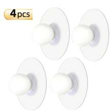 meike 2/4 件易于安装的木质墙钩，几何形状壁挂式挂钩，用于悬挂衣服、外套、帽子、围巾、浴室毛巾、橱柜门创意自粘式木质手柄，无需钻孔 - 白色 - 查看 16