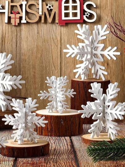圣诞节 3D 雪花装饰 3D 雪花雕像圣诞节桌面装饰适合各种房间类型非常适合圣诞节庆祝活动