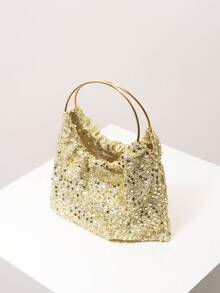 Bolso elegante para mujer, para fiesta de boda, bolso con lentejuelas, bolso para baile de graduación, accesorios para baile de graduación, artículos de boda, bolso elegante para mujer (patrón aleatorio)