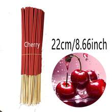 8.66 Inch Handmade Cherry Scented Incense Sticks - Long Lasting Artificial Wooden Incense, For Indoor & Outdoor Use, Non-Irritating, Suitable For Yoga, Meditation, Camping, Travel, Garden, Holidays (Halloween, Christmas, Thanksgiving), Fragrance Accessories, Holiday Aroma, Vibrant Design, Natural Appearance