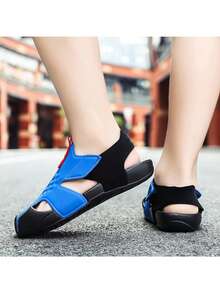 儿童夏季新款运动沙滩凉鞋防滑镂空透气幼儿鞋 - 藍色 - 查看 4