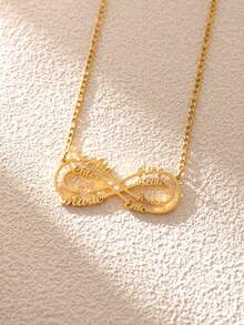 Customized Infinity Name Necklace For Family Members, Personalized Heart-Shaped Pendant Necklace For Women, Thanksgiving/Christmas Gift Gold,Rose Gold Stylish,Fall Fashion,Vintage,Unisex,Simple,Casual,Hipster,Goth,Punk Custom,Personalized,Unique Ideal Gifts For Her Her,Boyfriend,Girlfriend,Dad,Mom,Family,Friends,Pets,Son,Daughter,Grandparents For Anniversaries,For Valentine's Day,For Mother's Day,For Birthdays,For Graduation,For Father's Day,For Weddings,For Daily Wear,For Party,For Prom,Black,Silver,Gold,Stylish,Colorful,Vintage,Simple,Unisex,Casual,Cuties,Custom,Personalized,Unique,Ideal Gifts For Him,Ideal Gifts For Her,Her,Boyfriend,Girlfriend,Dad,Mom,Family,Friends,For Anniversaries,For Birthdays,For Graduation,For Prom,For Party - 彩色 - 查看 4