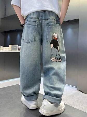 Jeans rectos casuales para niños, otoño 2025