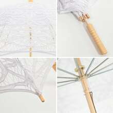 BABEYOND Lace Umbrella Parasol Vintage Wedding Bridal Umbrella For Decoration Photo Lady Costume Tea Party - White - View 5