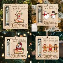 1/4/6 Pcs Christmas Gift Money Clips, Perfect For Christmas Party Celebrations, Party Favors And Decorations, Cash Blessings, Home Decoration Pendants, Christmas Gift Ornaments, Christmas Tree Decoration Pendants, Durable Woodwork. Gift Wrapping Accessories.