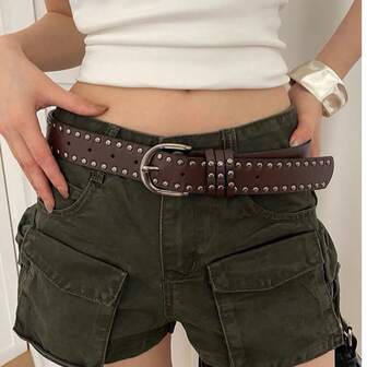 1 st brunt, casual, nitbälte, minimalistiskt och mångsidigt dambälte, lämpligt för jeans och casualbyxor