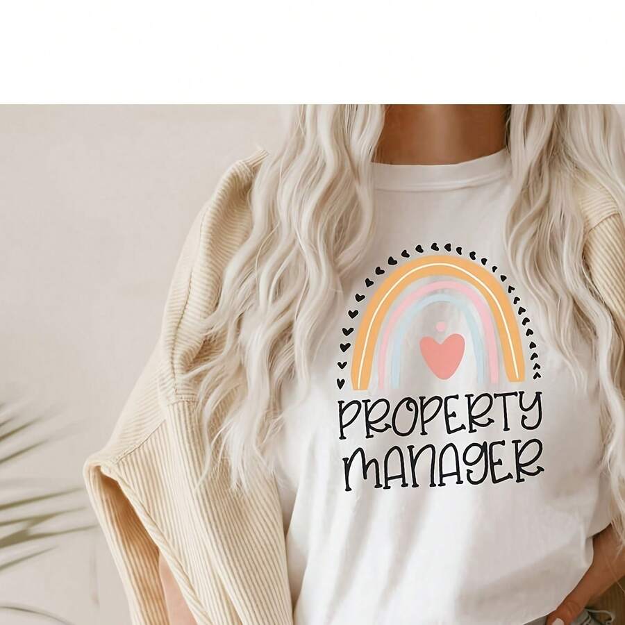 Property Manager Shirt, Hoodie, Swea, Tank Top, Gift, Rainbow, Property Managet, Estate Manager, Real Estate220G Heavyweight 100% Cotton T-Shirt. I For Daily Commutes, Outdoor Work, Gym Sessions, Or Laid-Back Weekends - 白色 - 查看 1
