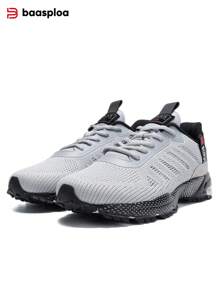 baasploa Chaussures de course pour hommes Baskets Extérieur Casual Léger Respirant Chaussures de tennis Homme Mode Designer Maille Chaussures de course professionnelles Tailles 41-45 Sports Antidérapantes Chaussures de course extérieure Exercice Hommes Chaussures Baskets Augmentation de la hauteur Chaussures de marque