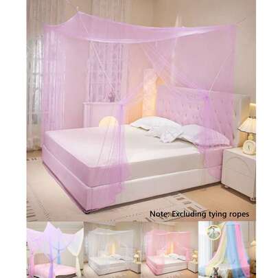 蚊帐，四角帘床罩，优雅蚊帐，单门蚊帐，蚊帐床罩，悬挂式蚊帐（圆顶单门蚊帐），露营家居卧室宫殿落地式网状天篷，网状床罩帘，公主床幔蚊帐（无灯）