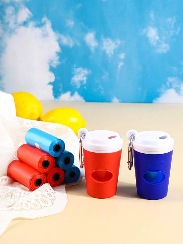 Portable Dog Poop Bag Dispenser With Shell, Cat Coffee Cup Holder, New Poop Disposal Product