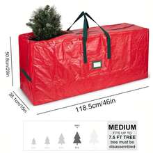 9 Ft Christmas Tree Storage Bag - Durable Heavy Duty Extra Large Artificial Xmas Holiday Tree Bag With Reinforced Handles And Dual Zippers Wide Opening - Christmas Decorations- Red - Red - View 2