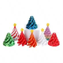 1pc 2025 New 3D Printed Spinning Christmas Tree Fidget Toy, Colorful Christmas Tree Shaped , Home Decor, Stress Relief Toy, Creative Craft, Perfect Gift For Birthday, Christmas, Halloween - Multicolor - View 4
