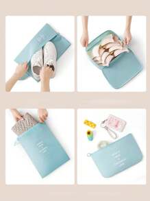 9件套大容量旅行收纳袋，多用途衣物及个人护理用品分类收纳袋，超强收纳能力，节省空间，防尘收纳袋，轻便旅行打包袋，易于打包携带