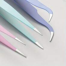 2pcs Pack Macaron Color Craft Tweezers, Stainless Steel Precision Tools, Suitable For Scrapbooking, Manicure, Stickers And DIY, Non-Electric, Unscented, Mixed Colors - 2 chiếc được gửi với màu sắc ngẫu nhiên - Xem 4