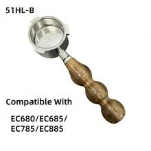 1 قطعة مرشح قهوة إسبرسو بدون قاع بثلاث آذان مناسب لآلات إسبرسو ديلونجي ديديكا EC680/EC685، مرشح إسبرسو بدون قاع من الفولاذ المقاوم للصدأ