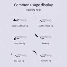 5.5 厘米/1.2 克 T 型尾仿生软饵，50 个/包，适用于淡水和咸水中的鲤鱼、鲈鱼、克拉皮鱼、鲈鱼、鳟鱼、条纹鲈鱼的渔具，兼容铅头钩和弯钩 - 仿真軟魚餌 - 查看 5