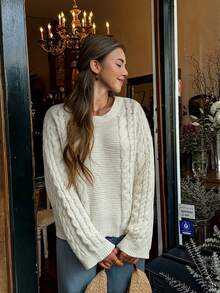 Women's Casual Romantic Simple Elegant Knitted Sweater Top For Autumn/Winter