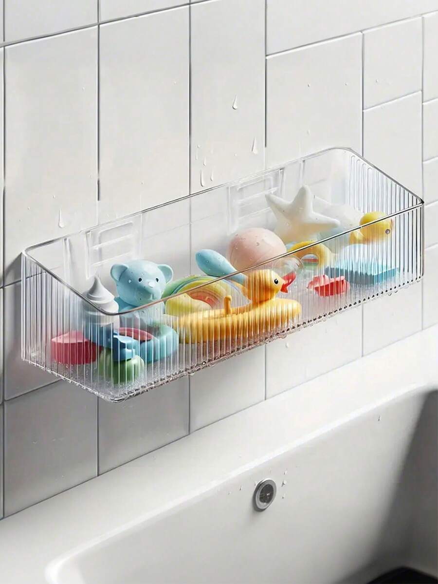1 Giá đựng đồ phòng tắm cho trẻ em, lắp đặt không cần khoan, kệ đựng đồ phòng tắm đáy rỗng - Trong sáng - Xem 1