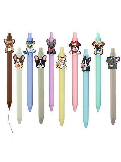 5个/套 可爱小狗笔筒 | 趣味萌宠小狗笔筒套装，适合日常使用，爱狗人士、宠物主人、学生、返校礼物、宠物派对用品、伴侣礼物
