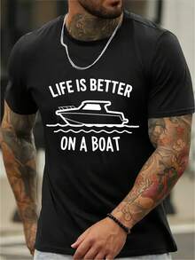 Fortunes MSDFS Cotton Men's T-Shirt, Summer Men's T-Shirt, Men's Sports T-Shirt, Micro-Stretch Knitted Fabric, Printed T-Shirt, Regular Fit, Micro-Stretch Clothing, Pattern T-Shirt, Casual Style, Summer T-Shirt - Black - View 2