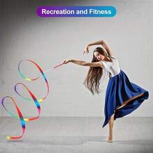 5pcs Rainbow Ribbon Dance Wands - Perfect For Princess Parties, Birthday Decorations And Girls' Games - Suitable For Halloween, Christmas And Graduation Celebrations - Multicolor - View 6