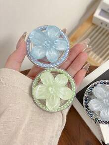 1 件磁性 3D 花卉透明手机支架，粘性，可调节支架，气垫支架，Magsafe 可扩展环形握把，兼容 、Android 手机，生日、家人、朋友礼物，推拉式手机握把手机配件 - 磁吸款 - 查看 3