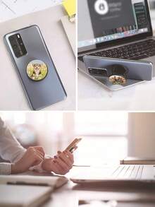 1/5pcs Customized Picture/Text/Logo Portable Adjustable Foldable Air Cushion Phone Holder, Suitable For Advertising Gifts, Presents For Family And Friends