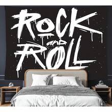 Feelacle Rock And Roll Tapestry 60" X 40" Rock`N`Roll Wall Hanging Party Decorations Home Decor For Bedroom Living Room Dorm (150 X 100cm) : Home & Kitchen - Người tình hôn gợi cảm - Xem 11