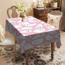 1/20pcs Halloween Theme Tablecloth,Cute Ghost Design Pink Tablecloth,Perfect For Parties,Dining & Home Decor,Halloween Decor