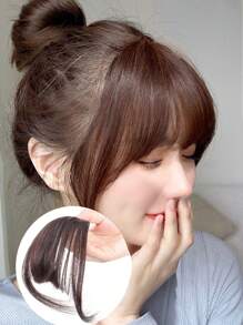 空气刘海夹式薄假刘海自然直发合成齐刘海饰品女生隐形自然发色 - 彩色 - 查看 19