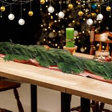 6 pies de guirnalda de pino de Norfolk para Navidad, guirnalda de pinos densos y realistas, guirnalda de follaje artificial de pino y ciprés para decoración navideña del hogar, chimenea, mesa, jardín y exterior