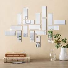 15x6cm Acrylic Mirror Wall Sticker, Self-Adhesive Creative Mirror Decor For Living Room, Staircase, Bedroom, Bathroom - Multicolor - View 4