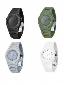 4 件/套男士学生运动手表，时尚休闲数字表盘石英表，圣诞节、新年、情人节送给父亲的最佳礼物（无盒） - 彩色 - 查看 5