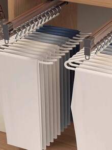 5/10pcs Z-Shaped Open-End Metal Pants Hangers – Non-Slip Trouser & Jeans Hanger, Space-Saving Clothes Organizer Rack For Closet, Back To School Dorm Room & Minimalist Wardrobe Essentials