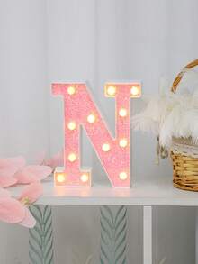 1 件 16 厘米/21 厘米 LED 字母灯，粉色闪烁字母灯，电池供电，房间装饰夜灯，桌面中心装饰，用于卧室、家庭、生日派对装饰、夜间婚礼、生日、圣诞灯、女孩礼物、儿童房装饰、婴儿房装饰、迎婴派对、情人节装饰 - 暖白光 - 查看 35