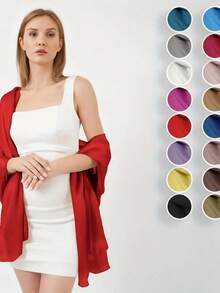 1pc Fashion Evening Dress Shawl, Lightweight Shawl, Extra Long Bridal Shawl For Women, Suitable For Wedding Party - A - View 1