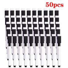 一套25支可擦马克笔，带橡胶笔帽，防水防渗墨，适用于白板教学演示，简易学生细头绘图笔，适用于白板、教室、办公室和家庭，黑色，返校季