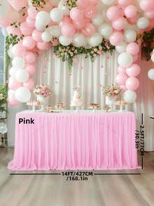 4pcs/1pc Pleated Solid Color Tableskirt, Suitable For Rectangular, Square, Round Tables, Ruffled Tablecloth, Wrinkle-Resistant And Easy To Clean, Applicable For Birthday Cake Table Decor, Banquet And Wedding Party, Bridal Shower, Various Party Celebrations