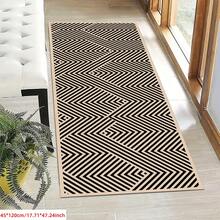 1pc Nordic Minimalist Striped Kitchen Mat, Suitable For Hardwood Floors, Can Be Used In Entryway, Laundry Room, Hallway, Bedroom, Kitchen And Other Spaces, An All-Season Home Decor Piece. Fashionable Long Mat Is Washable And Non-Slip. - Multicolor - View 14