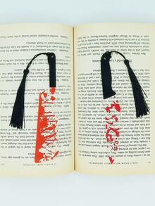 1個/2個透明書籤附流蘇，血染壓克力材質，經典恐怖惡搞道具，適用於辦公室與派對裝飾 - 彩色 - 查看 18