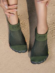 ZVB Barefoot-Friendly Water Shoes, Soft-Soled Women's Beach Shoes For Swimming, Diving, Fishing, Outdoor Quick-Drying Summer Sandals, Non-Slip & Breathable - 軍綠色 - 查看 10